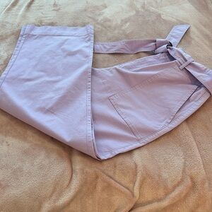 Lofft Purple Pants Size 12 Pockets Tie Belt
